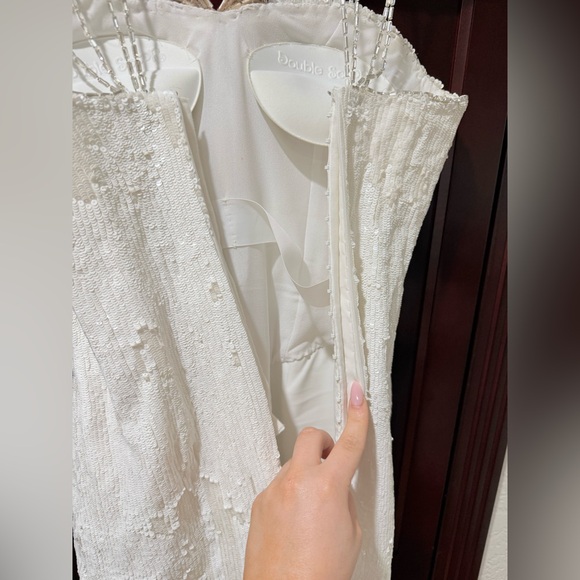 Custom Couture Walter Mikael Elegant White Sequin Strapless Evening Gown - Picture 7 of 16